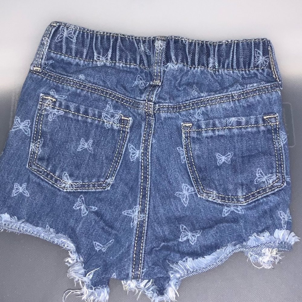 Old Navy Blue Denim Butterfly Print Kids Shorts